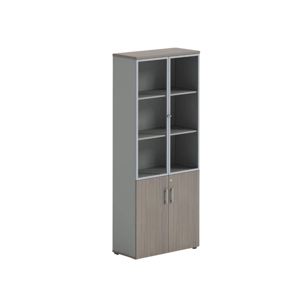Librero Alto 4 Puertas C/Vidrio 9124